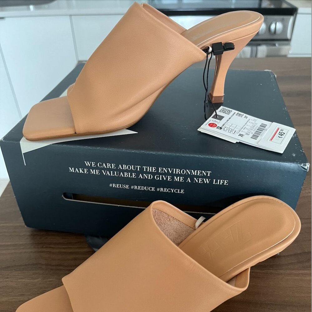 [NWT] Peach Orange Zara Mules/Heels